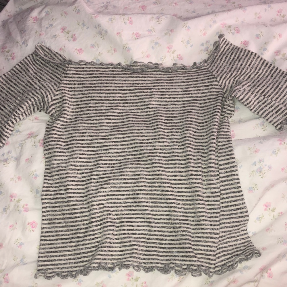 Striped off the shoulder blouse